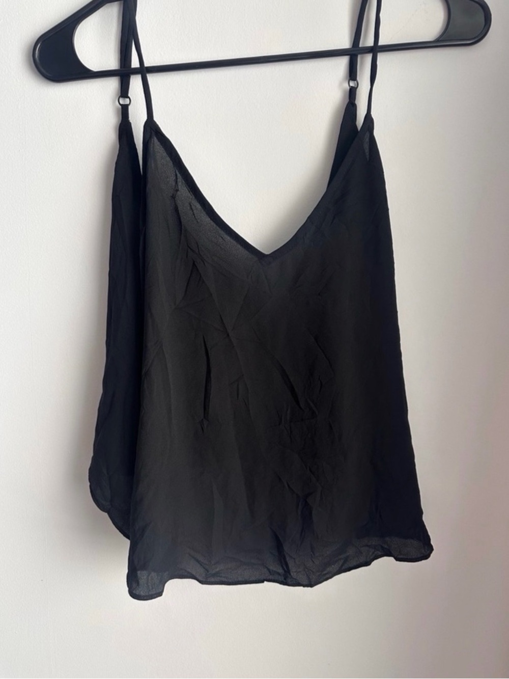 Black V-Neck Chiffon Camisole Top - Women